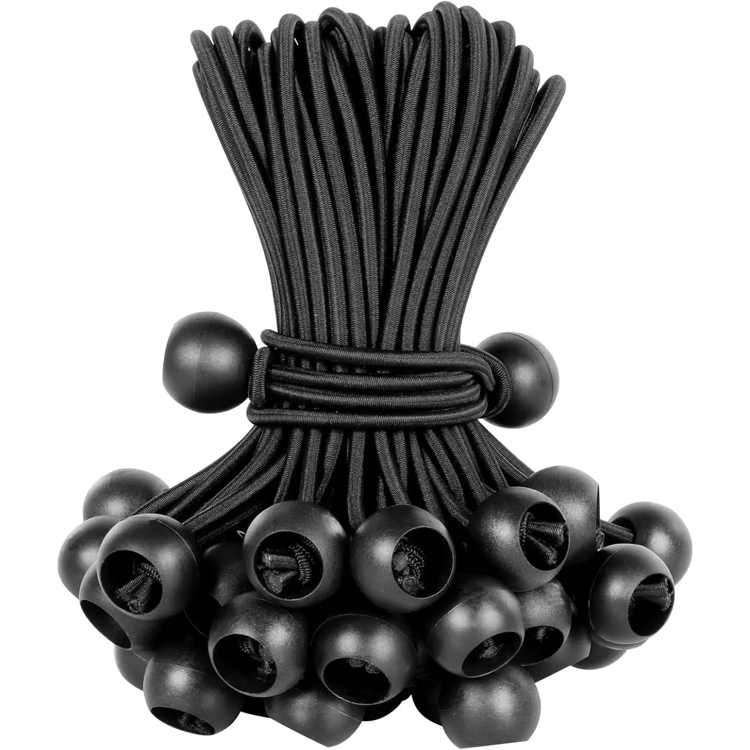 50 PCS 6 Inch Heavy Duty Ball Bungee Cords, UV Resistant Bungie Cord Balls for Canopy Tarp Tie Down, Camping, Shelter, Cargo, Tent Poles