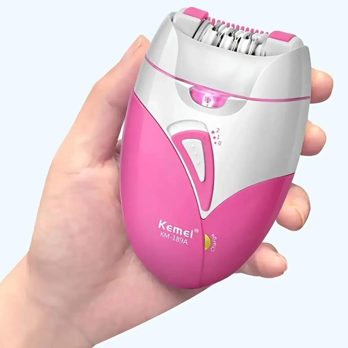 Kemei 189A Women Epilator Rechargeable Hair Removal Machine Electric Lady Shaver for Bikini Body Face Underarm USB Charger