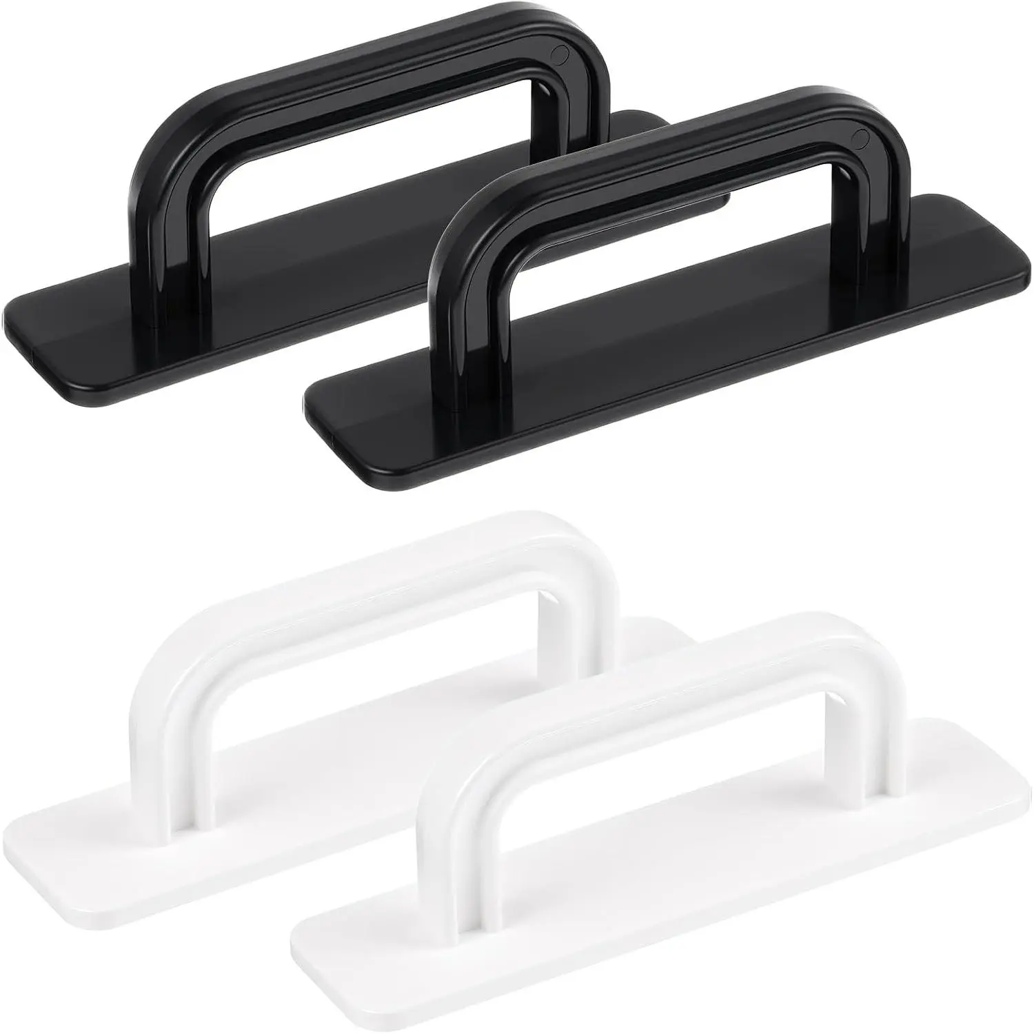 4 Pack Stick  Cabinet Handles, Self Adhesive Door Handle | No Drill Self Stick  Handle Drawer Push Pull Handles Helper with Adhesive Door Pulls for Kitchen Window Sliding Closet