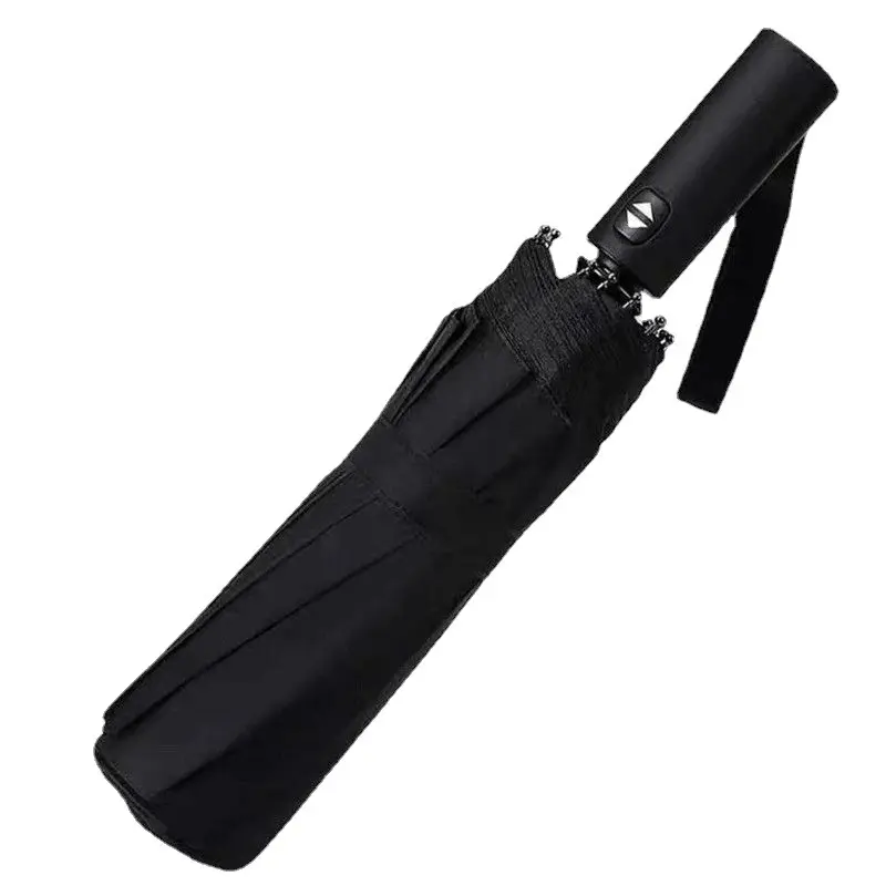 Fully automatic umbrella, men's reinforced rain and rain dual-use triple fold umbrella, women's sun protection umbrella, folding sun umbrella, advertising umbrella