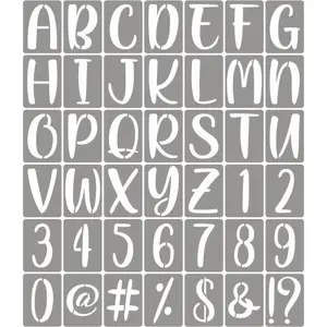 5 Inch 42 Pack Reusable Letter Stencils for Painting, Alphabet Number Plastic Templates for Chalkboard, Fabric, Rock, Wood Crafts