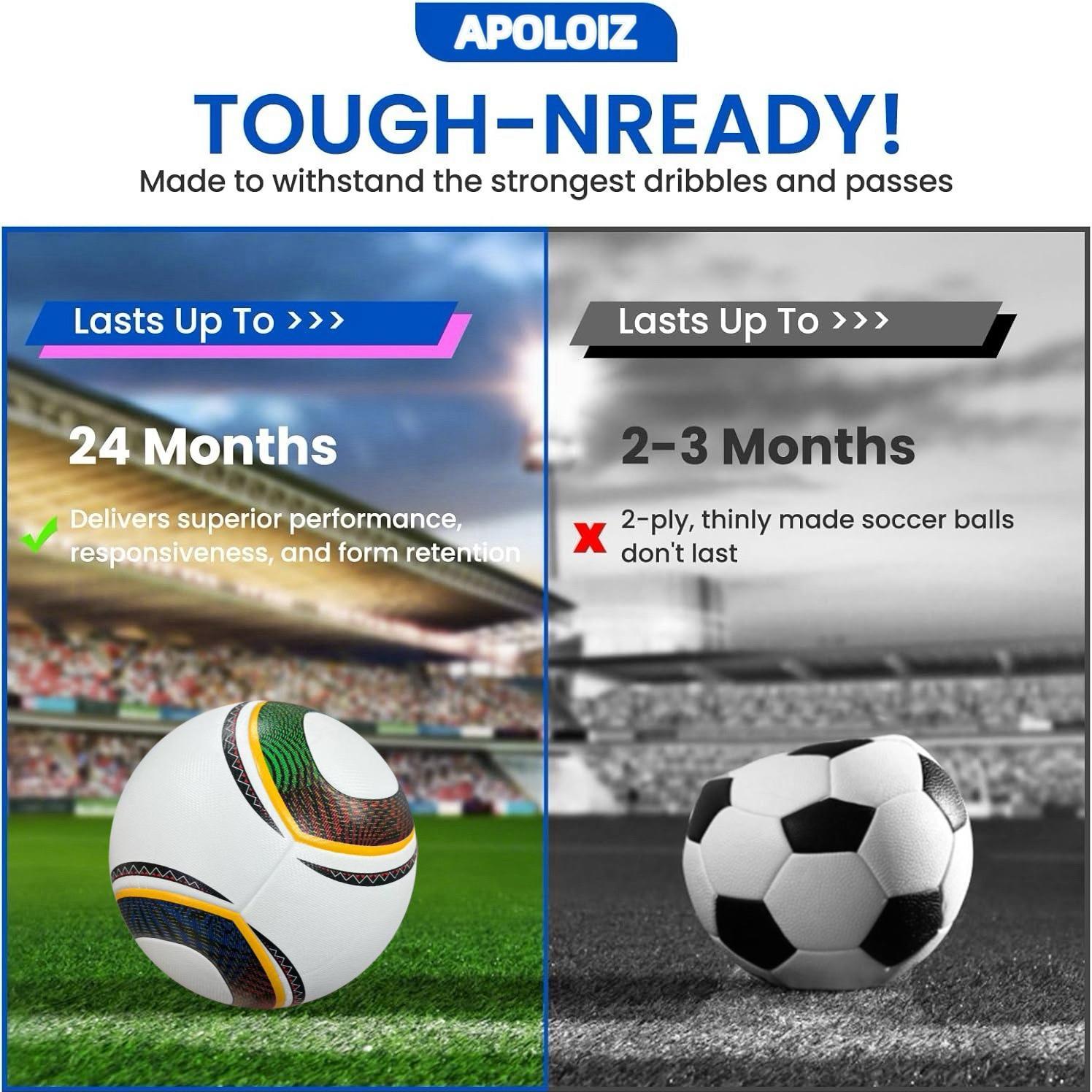 Official Size 5 Leather Soccer Ball, Football, Durable Soft PU Material, Ideal for Youth & Adult Competitions, Includes Net Bag & Pump Accessories