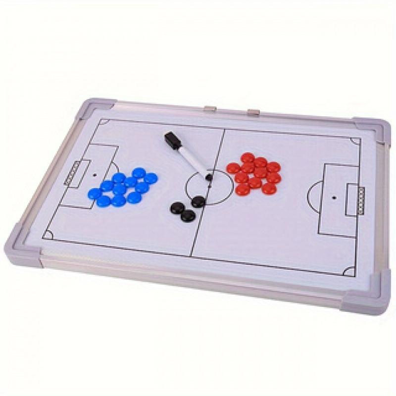 Soccer Tactical Board, Magnetic Coaching Strategy Clipboard, Football Training Match Wall-Mountable Dry Erase Coach's Play Chart with Magnets and Marker - Uncharged, 1pc