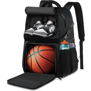 Basketball Bag Backpack with Ball Holder Shoes Compartment, Large Basketball Accessories Sports Bag