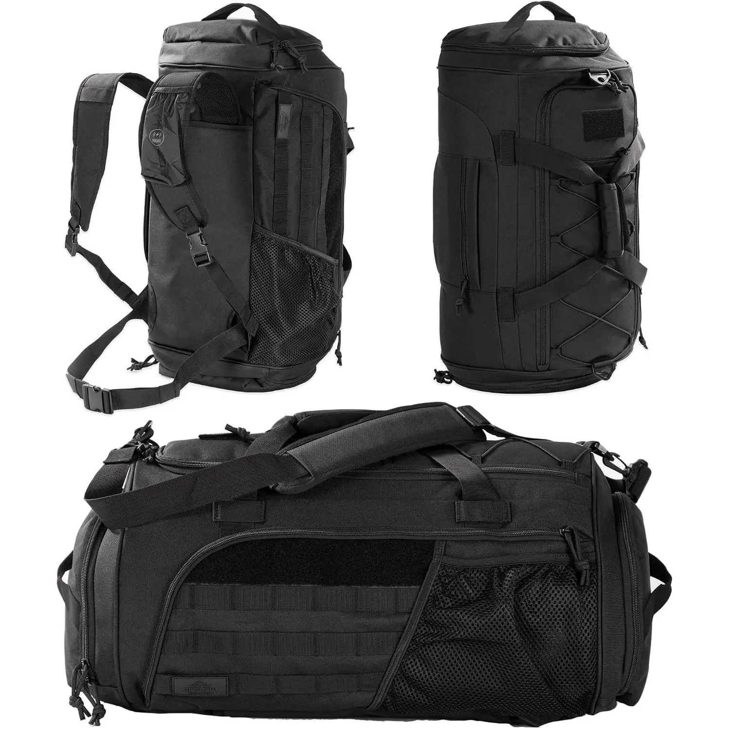 Heavy Duty 60L Military Duffle Backpack Gym Travel Weekender Bag with Shoe Compartment Wet-Dry Separation Multiple Compartments Adjustable Shoulder Strap