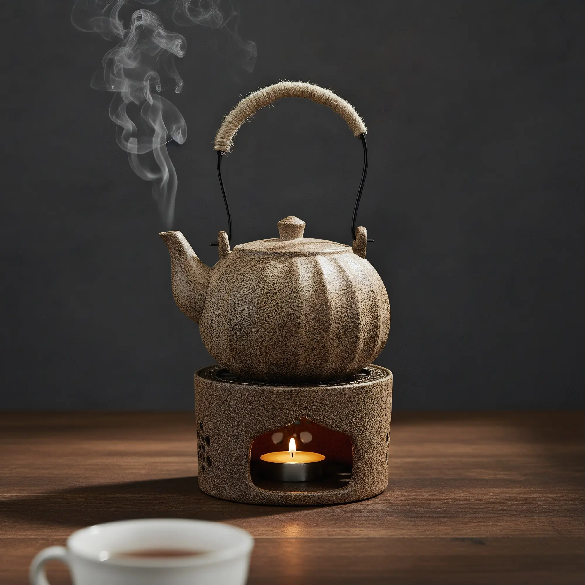 Ceramic Tea Kettle Set, 350ML/12oz Teapot, Turkish Tea Pot, Hot Wine Mug, Herbal Tea Insulator Kit, Ideal for Hot Beverages and Decor