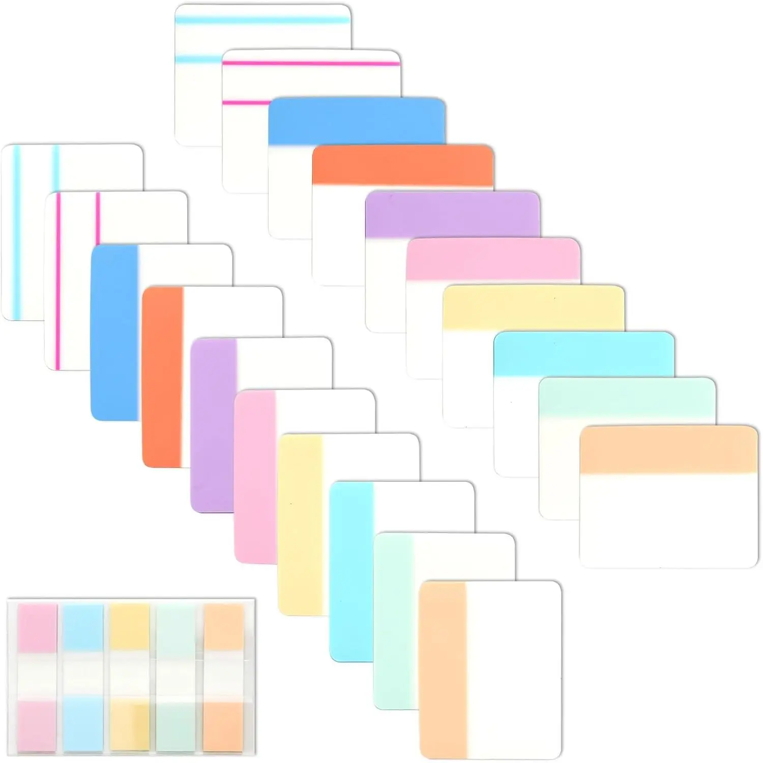 Sticky Index Tabs Book Page - 500 count 2 Inch Writable Colored Pages Markers, Repositionable File Tab Flags Labels Self Adhesive Reading Divider Sticker for Books, Binders, Notebook Files Folders,Pastel