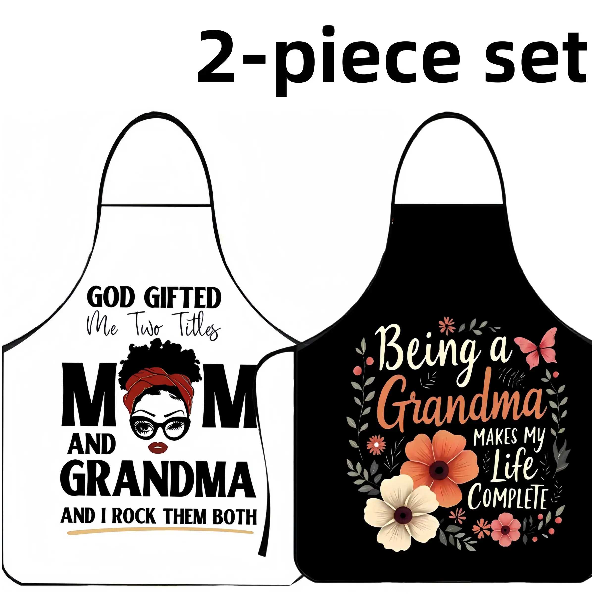 Gift for Mother Apron Set,2-Piece Set Cool Polyester Kitchen Apron for Cooking,Christmas Gift, Jesus,Summer Apron for Women,Nails Design Tool,Garden Tool, Kitchen Essential,Cleaning Tool