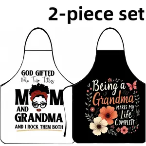 Gift for Mother Apron Set,2-Piece Set Cool Polyester Kitchen Apron for Cooking,Christmas Gift, Jesus,Summer Apron for Women,Nails Design Tool,Garden Tool, Kitchen Essential,Cleaning Tool
