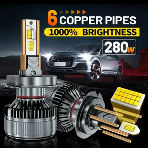 280w LED Headlight Bulb, 188,000 Lumens, Canbus Compatible, Models 9005, 9006, 9012, Hb3, Hb4, 6000k Color Temperature, 12V/24v