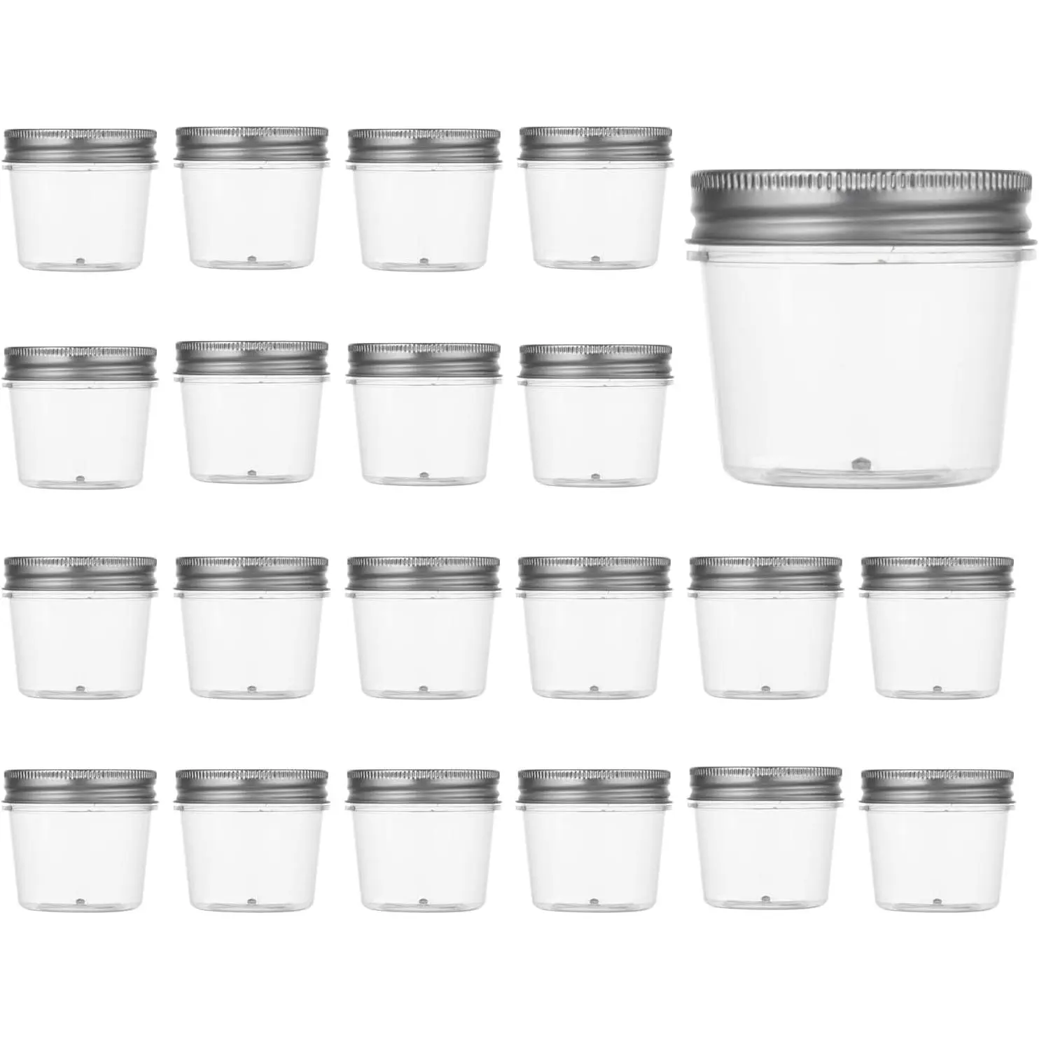 4 oz Plastic Small Mason Jars and Small Plastic Jars with  | 20 Pack, , 4 oz Plastic Containers with , Mini Mason Jars, Cake Jars, Small Canning Jars, Plastic  Jars