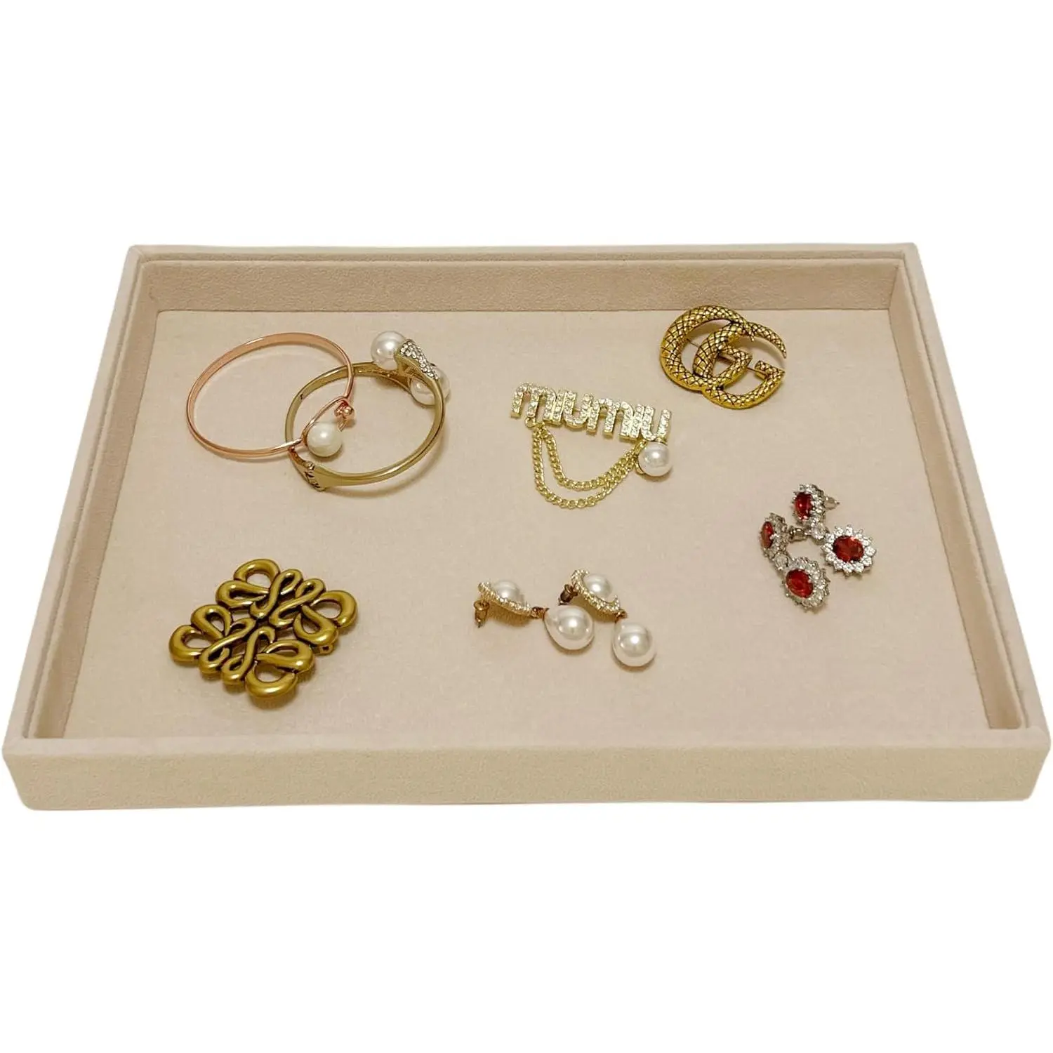 Grade Multi Function Beige   Collection Accessaries Organization Tray  Show Tray  Store Drawer Divider Insert Closet Organizer