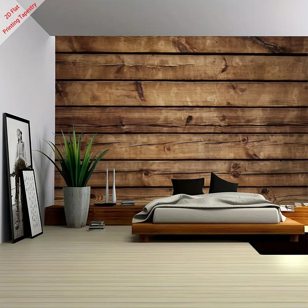 2D plan -2D plan -1-piece set, 2D plan printed wood grain background tapestry, polyester material wall pendant, suitable for decorating living rooms and bedrooms - tc