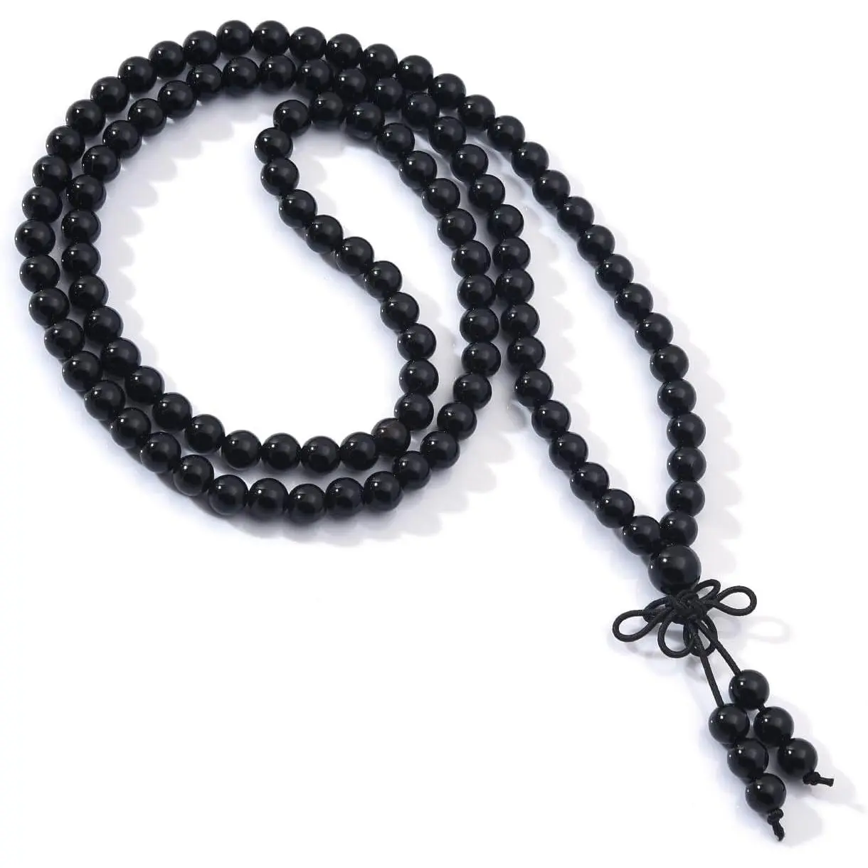 108 Mala Beads Stretch Bracelet 6mm Natural Gemstone Prayer Beaded Necklace| Healing Crystal, Wrap Bracelet, Handmade Necklace, Ideal for Yoga, Meditation, Buddhist, Rosary, Balance, Jewelry Gift Unisex