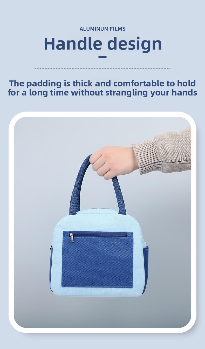 New simple lunch bag with large capacity, stylish portable lunch bag for outings, factory-made aluminum foil thickened insulated lunch bag