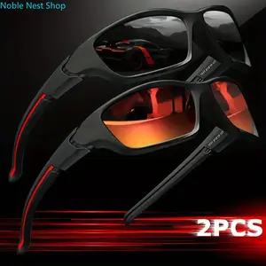 2/3Pcs Unisex Wrap Around Polarized Sunglasses, Sport Full Wrap Shades, UV Protection Fashion Eyewear for Driving, Cycling, Fishing, Golf & Daily Casual Outfit