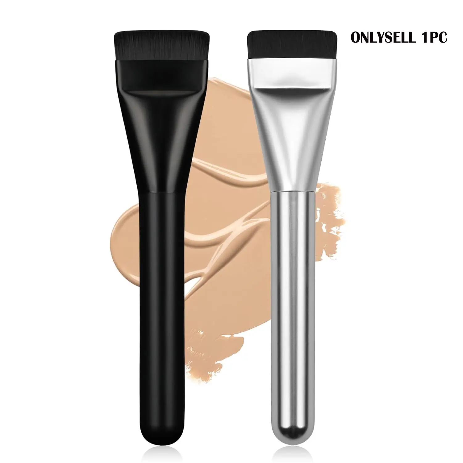 ✨ Ultra-Thin Flat Foundation Brush – Non-Absorption, Seamless Application for Foundation, Face Masks, and Creams. Beginner-Friendly Makeup Tool, Foundation Makeup Brushes, Cosmetics Brush, Makeup Blending Brush, Precision Brush, Perfecting Brush