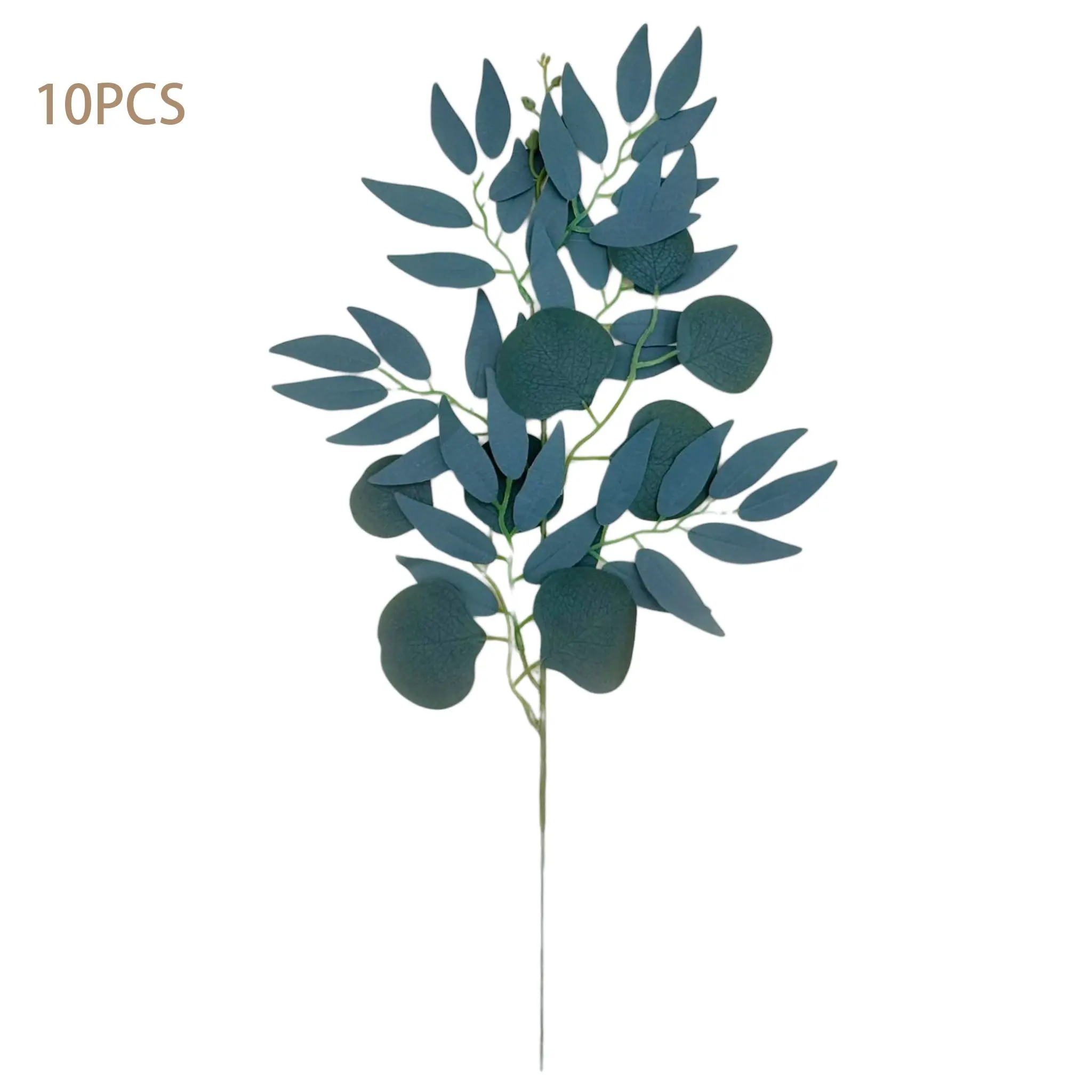 10 Pcs Mixed Artificial Eucalyptus Stems, Faux Greenery Branches with Realistic Silver Dollar Leaves, Bouquet Filler for Wedding Arch, Farmhouse Home Table DIY Decor, Eucalyptus Faux Plants