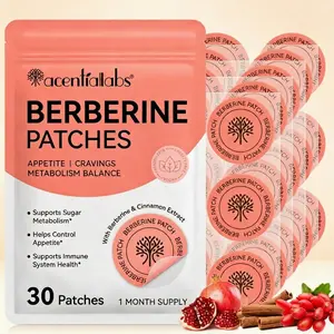 Acentiallabs Berberine Patch 30pcs, Skin Penetration Absorption, Plant Extract, Portable Daily Use, Home Care, Easy to Apply