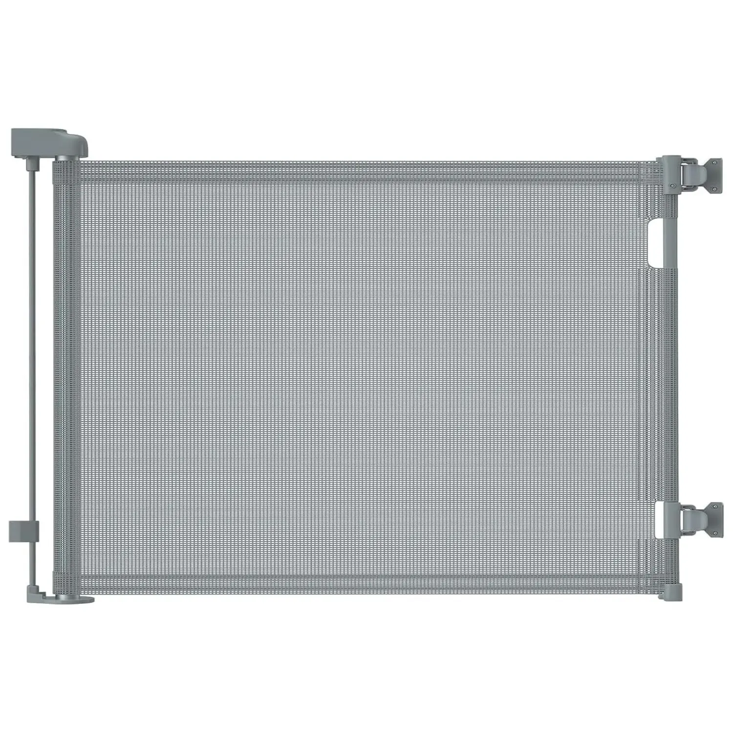 Retractable Mesh Safety Gate for Babies and Dogs, 33.6" Tall Expands to 55" Wide, Fits Doorways Hallways Baseboards, Ideal for Toddlers Pets Indoor Outdoor Use, Gray