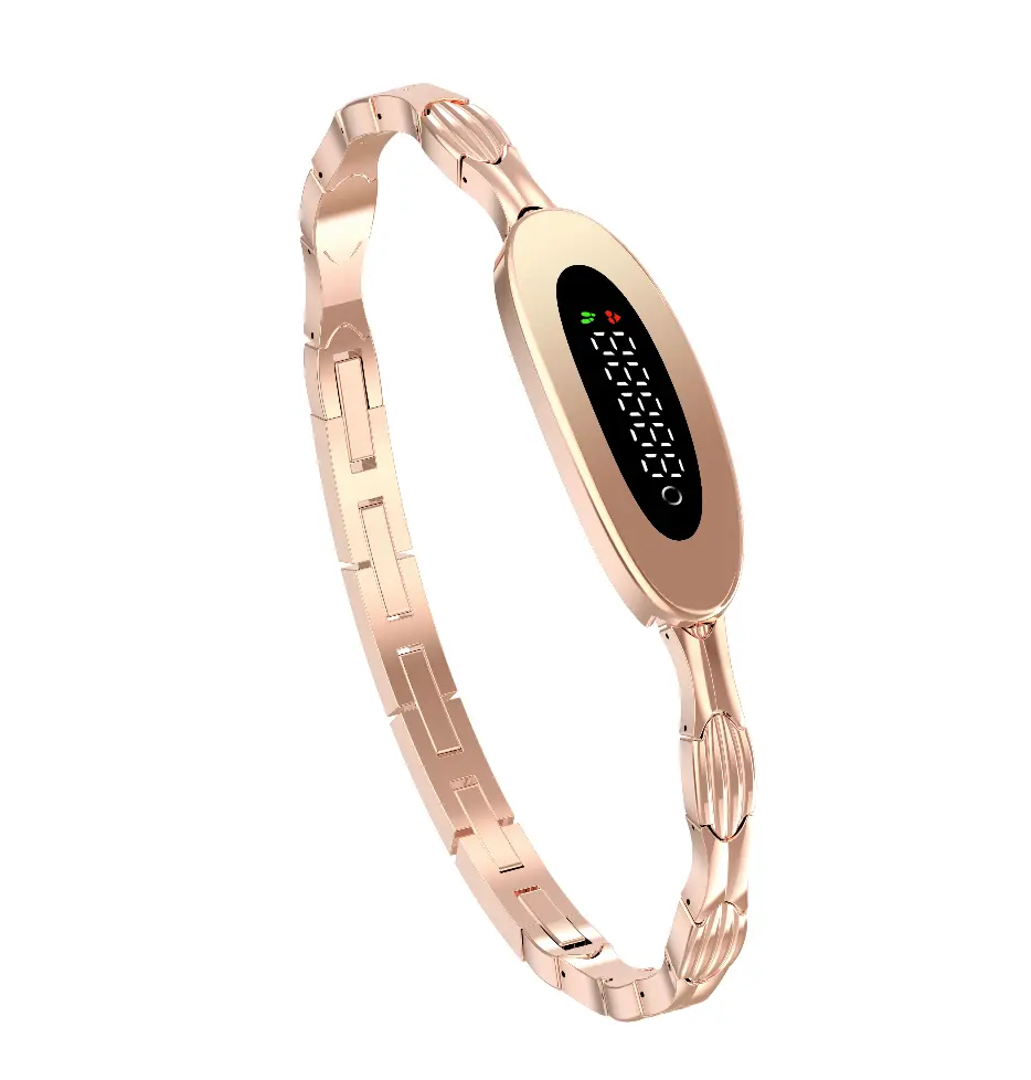 S9 Smart Electroplated Bracelet Fitness Tracker - Casual & Cycling Use, Digital Display, Real-Time Health & Heart Rate Tracking, APP Stress & Sport Monitoring, Lightweight, Compact, All-Day Comfort, Bluetooth, Waterproof, iOS Compatible for Men & Women