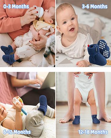 Baby Fleece Booties Newborn Unisex Booties Non-Slip Newborn Infant First Walkers Warm Shoes House Slippers for Baby Boys & Baby Girls Toddlers
