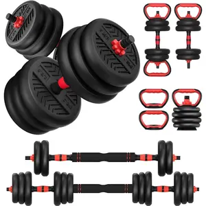 Adjustable Dumbbell, 20/30/40/60/80lbs Dumbbells Set, 4-in-1 Free Weights for Women/Men Workout Equipment  as Barbell/Kettlebells/Push up Stand for  Gym