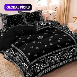 Mandala Floral Pattern Decorative Duvet Cover Set, 3 Counts/set Including 1 Duvet Cover & 2 Pillowcase without Filler, Soft Comfortable for Home Bedroom