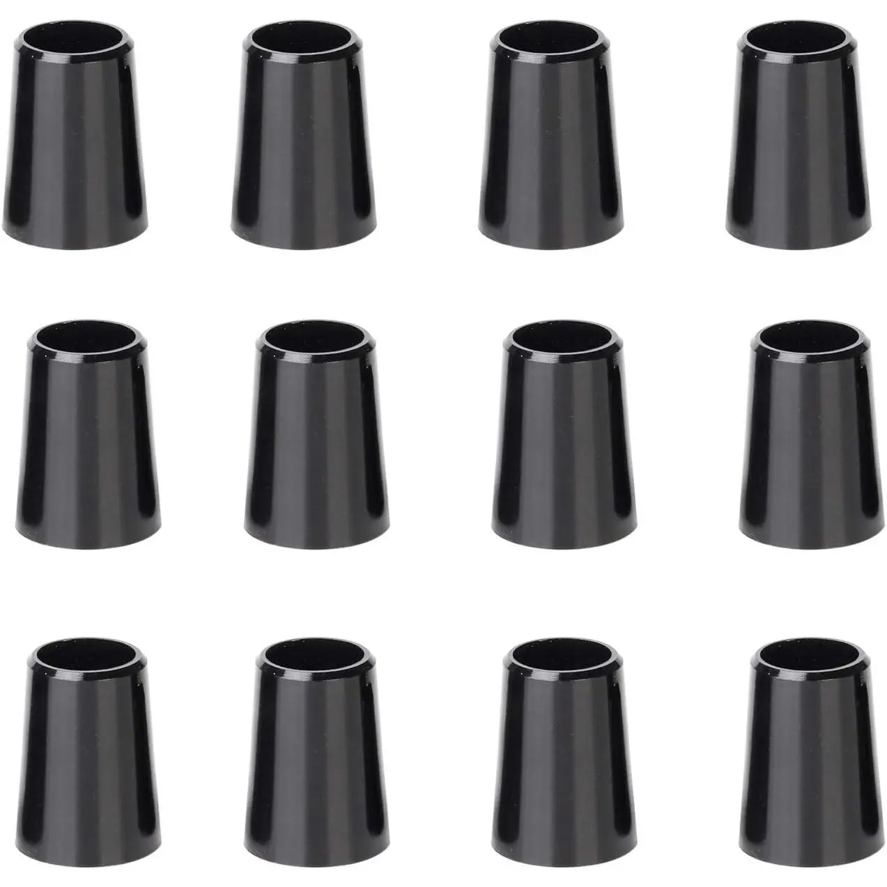 12 Pieces Solid Black Flat Golf Iron Ferrules for Tapered 0.355 Shaft and 0.370 Shaft 0.500/0.750/1.000 Height Optional