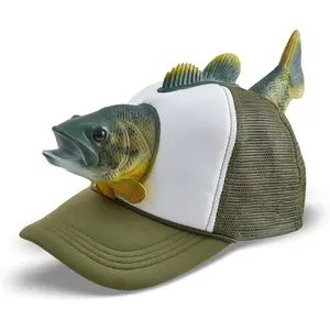 Fish Hat - Hilarious Novelty Bass Fishing Hat, Perfect Gag Fishing Gift for Anglers, Dads & Fish Enthusiasts