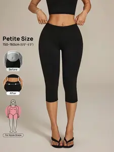 Tight-Fitting Seven-Eighth Leggings, High Waist Elastic Tight Pants, Casual Style, Apple Body Friendly Fit, All-Season Wear