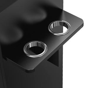 OmySalon 4-Layer Salon Storage Cabinet, Beauty Barber Salon Styling Station Organizer Equipment, Hair Stylist Station Set with 2 Hair Dryer Holders, 4 Drawers and Raised Table Legs