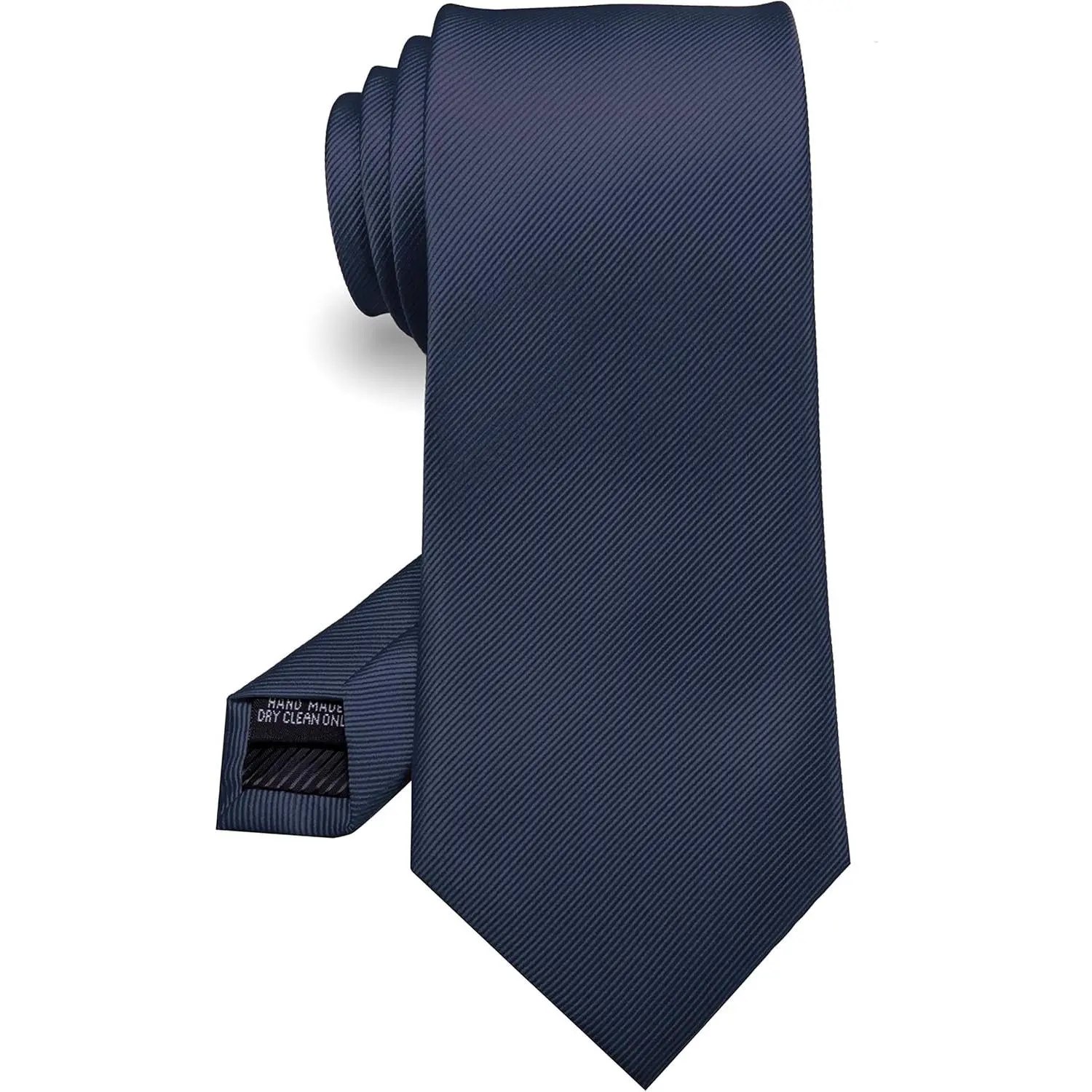 Men's Navy Blue Silk Tie - Clean, Neat Construction Necktie for Business, Wedding, Interviews, All Seasons, Gifting, Formal Occasions, One Size Elegant Fashion Accessory