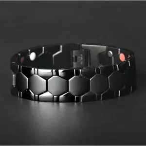 Men's Removable Magnet Bracelet Stainless Steel Bracelet Storage Hexagonal Energy Bracelet, the best gift for male friends