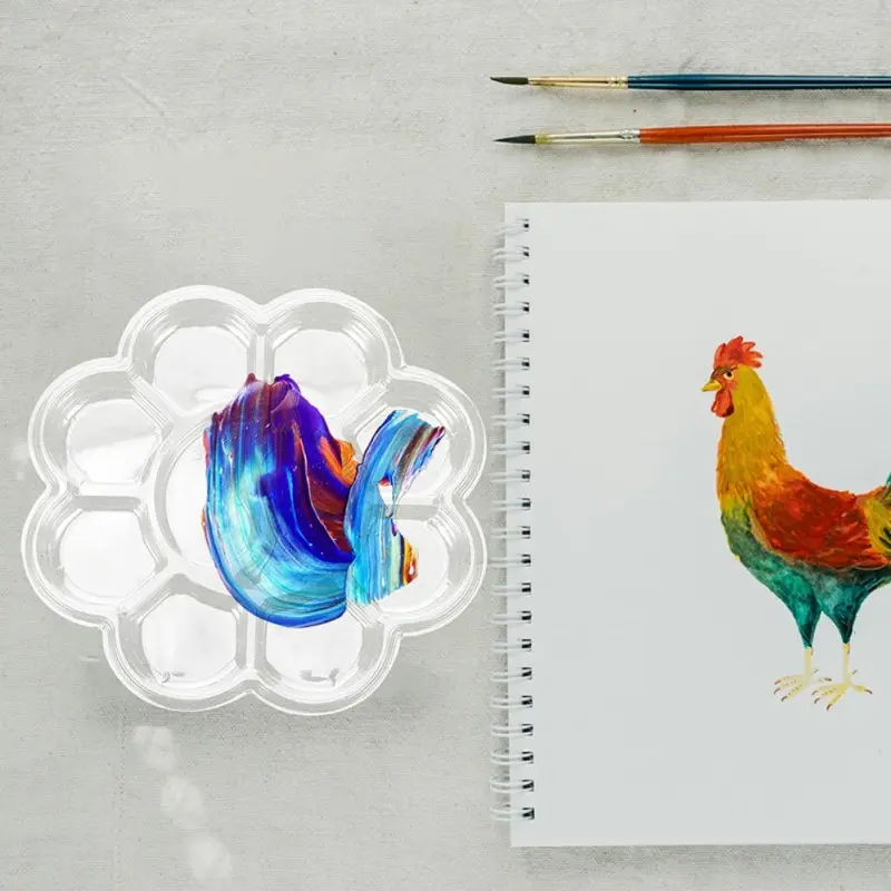 One-time use watercolor paint palette and drawing board for storing art painting paints and mixing watercolor paints.