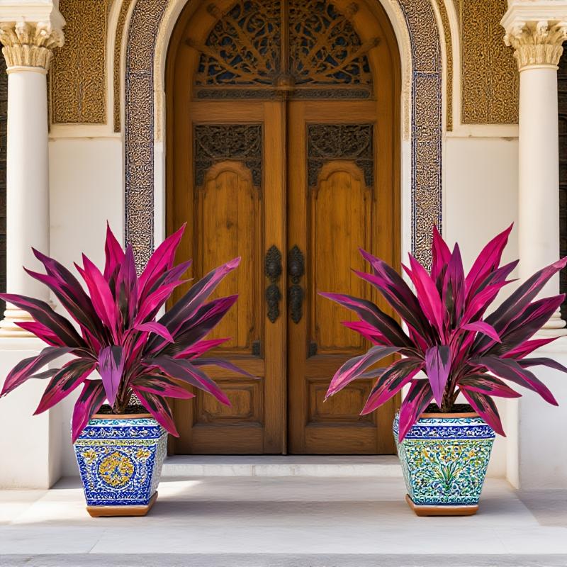 2pcs - Realistic Large Outdoor Simulated Flower, Weather-resistant Plastic Material, Garden/terrace/wedding/party/porch Railing/courtyard/photography Decoration,