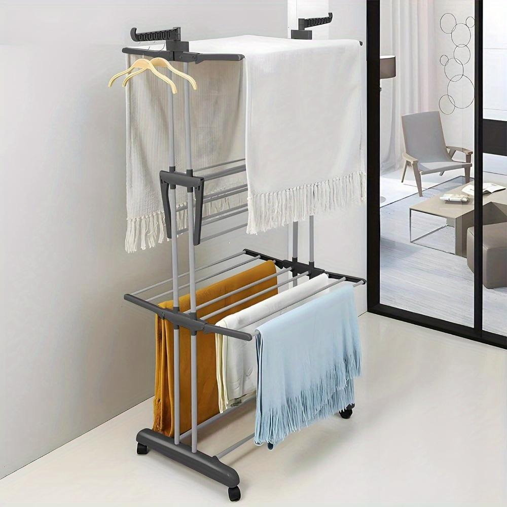 4-Tier Foldable Laundry Drying Rack with Wheels, Space-Saving Rolling Clothes Airer for Apartment, Balcony & Dorm 4-Tier Foldable Laundry Drying Rack with Wheels, Space-Saving Rolling Clothes Airer for Apartment, Balcony & Dorm