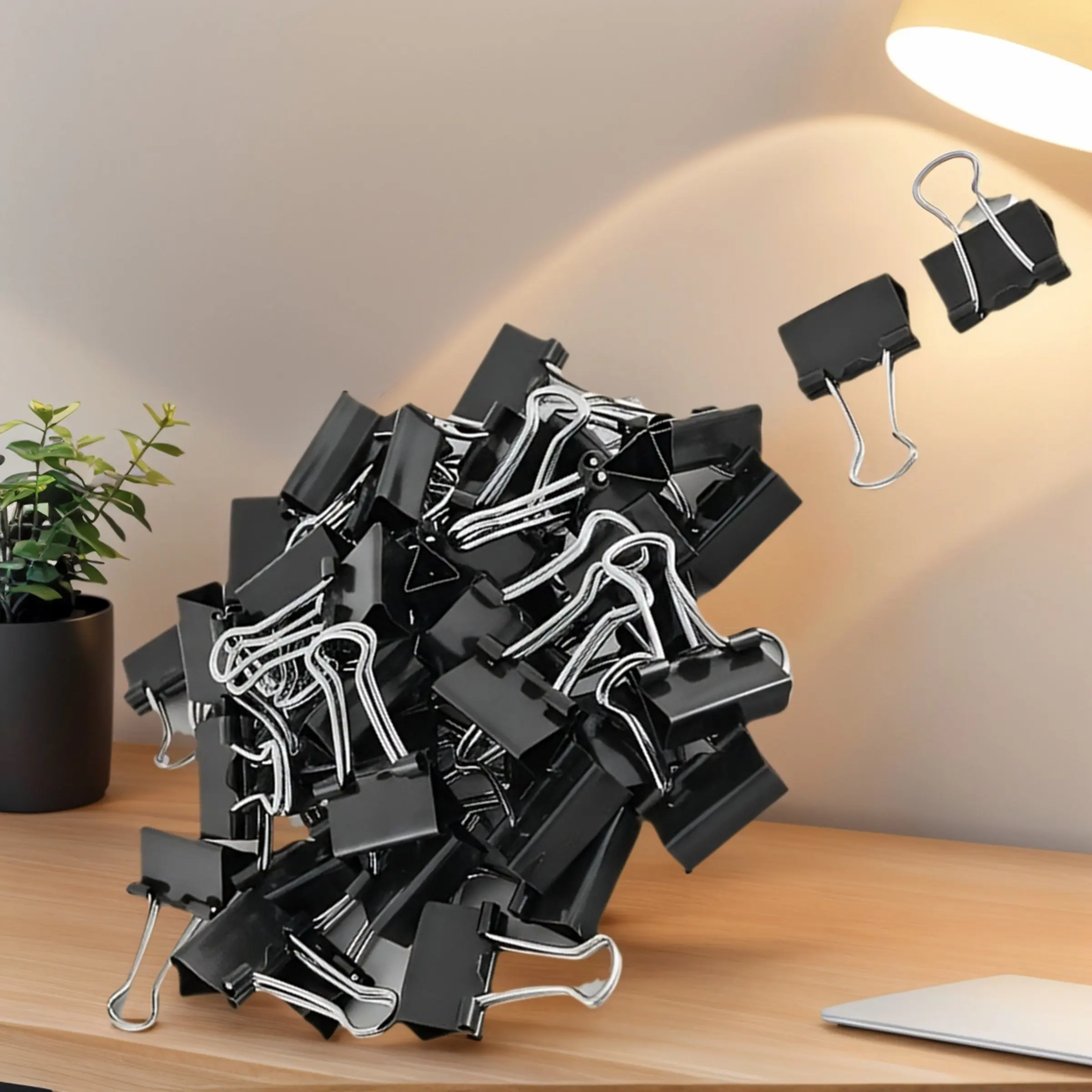 20/40PCS Black fixed clip, Small Paper Clips 1.52cm Micro Size Office Clips for Home School Office and Business.