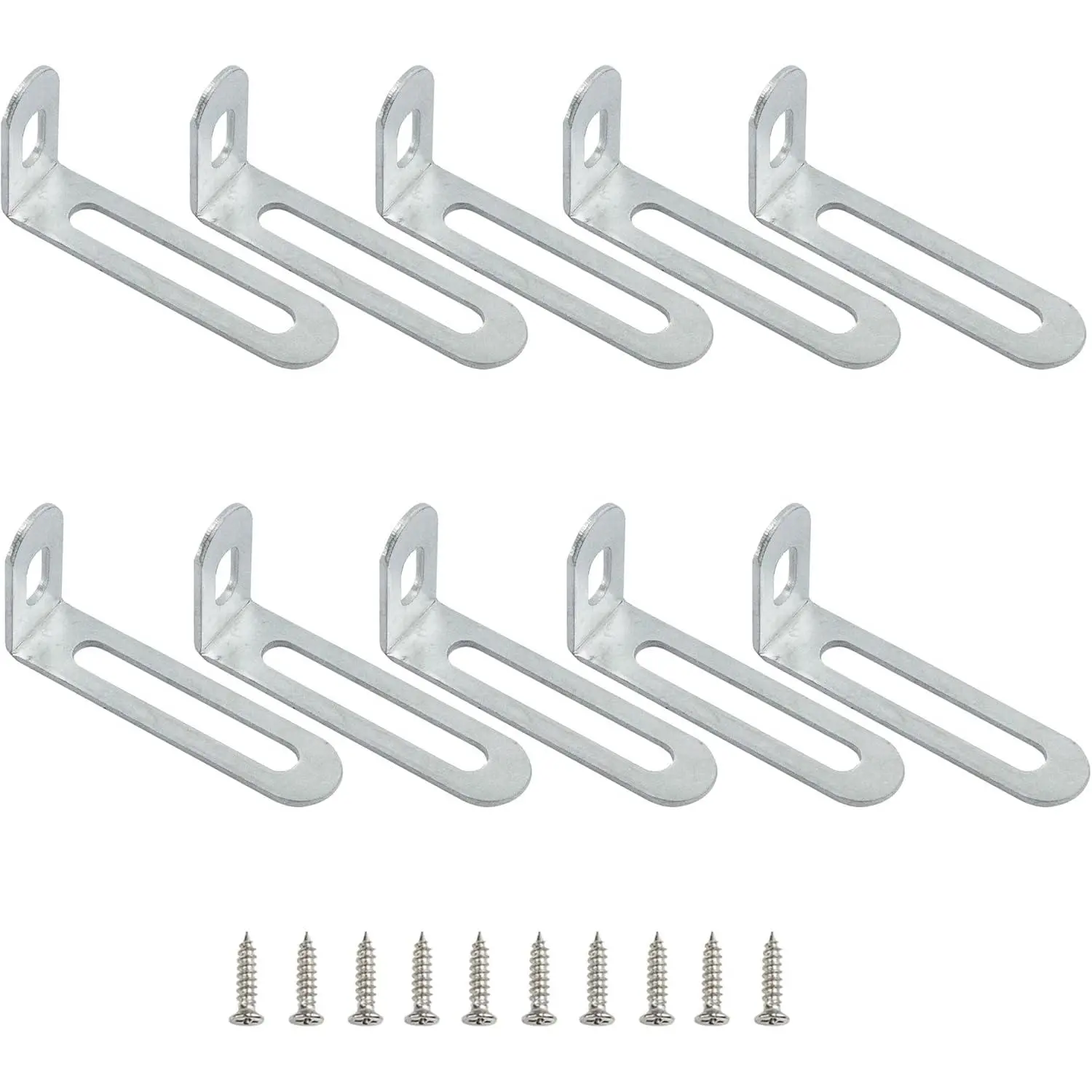 2"x1"x0.5"Adjustable Right Angle Brackets Metal L Bracket Heavy Duty 90  Corner Fastener L-Shape Corner Brace Support  Shelf Bracket , 10 count