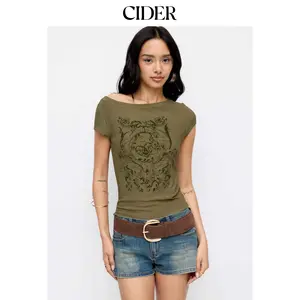Cider High Stretch Boat Neck Graphic Tee SummerWins SummerFinds