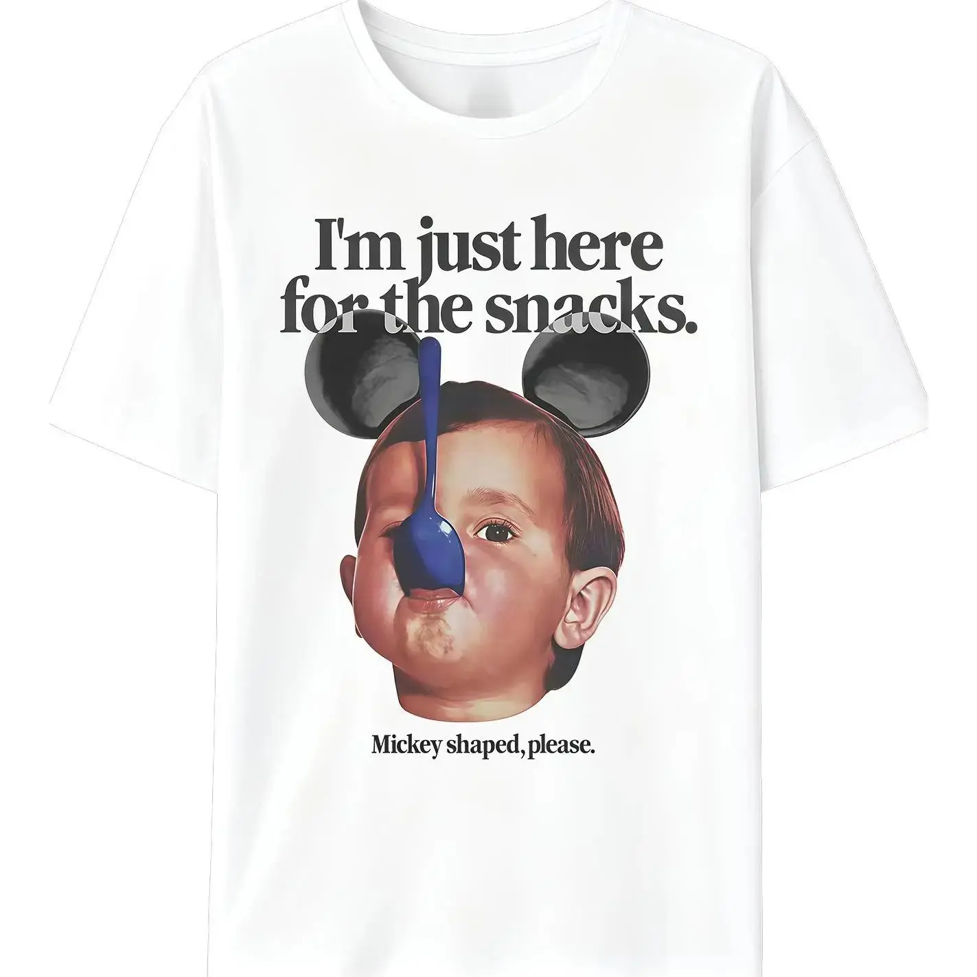 FEEGO I'm Just Here For The Snacks T-shirt, Fast Past, Funny Magic Kingdom Graphic Tee, Shape Unisex Shirt shirts for men gifts for boyfriend mens clothing merch for men