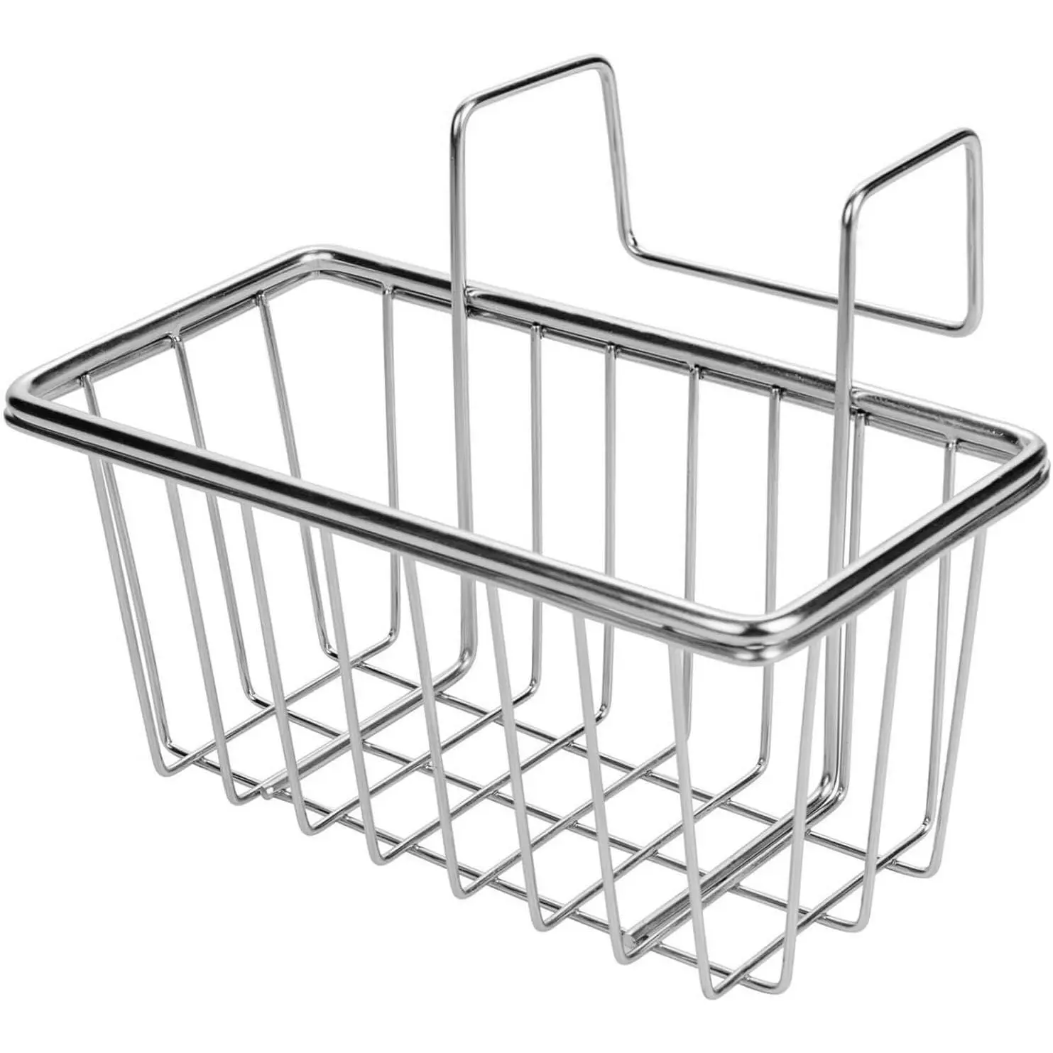Stainless Steel Kitchen Sink Sponge Holder - Rust-Resistant, Quick-Drying, 7.2x3.5x3.15" Functional Rack with Drain Bottom, Over-Sink Divider, Large Capacity for Cleaning Tools & Kitchen Utility Brushes
