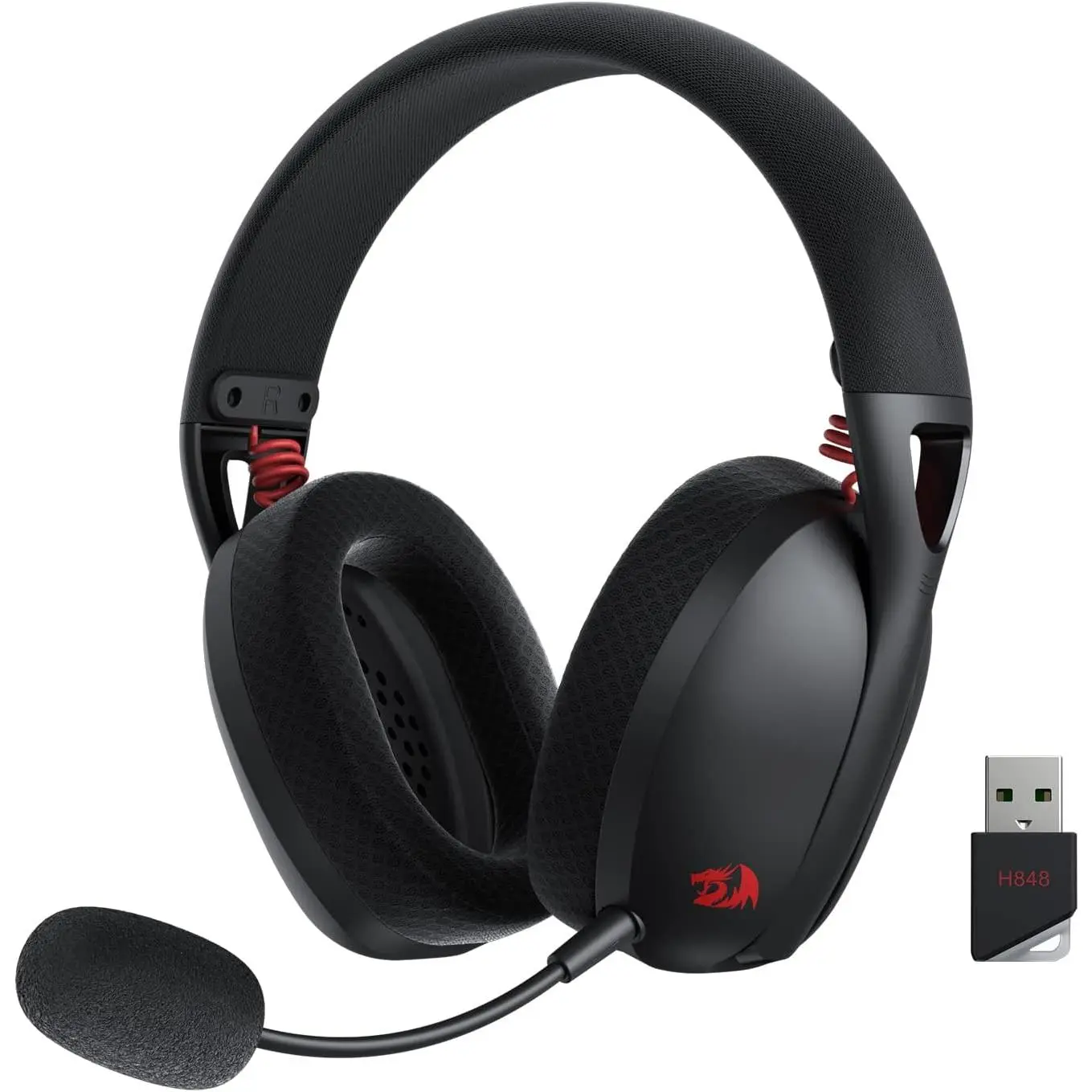 H848 BT Wireless Gaming Headset - Lightweight - 7.1 Surround Sound - 40MM Drivers - Detachable Microphone - Multi Platforms for PC, PS5/4/3, Switch, Mobile