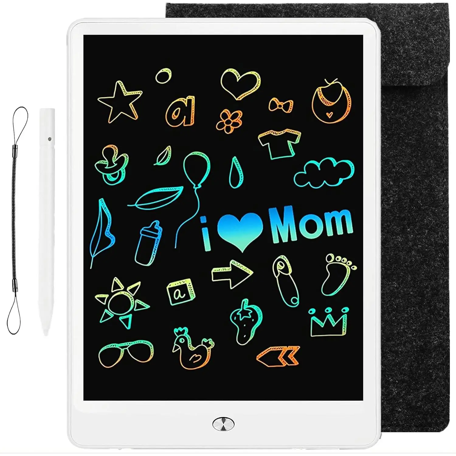Unisex Compact 10in Rectangular Eraseable LCD Drawing Pad with Bag - Digital Scribbler Board for Kids, Home & School Use (Baby & Maternity Accessory)