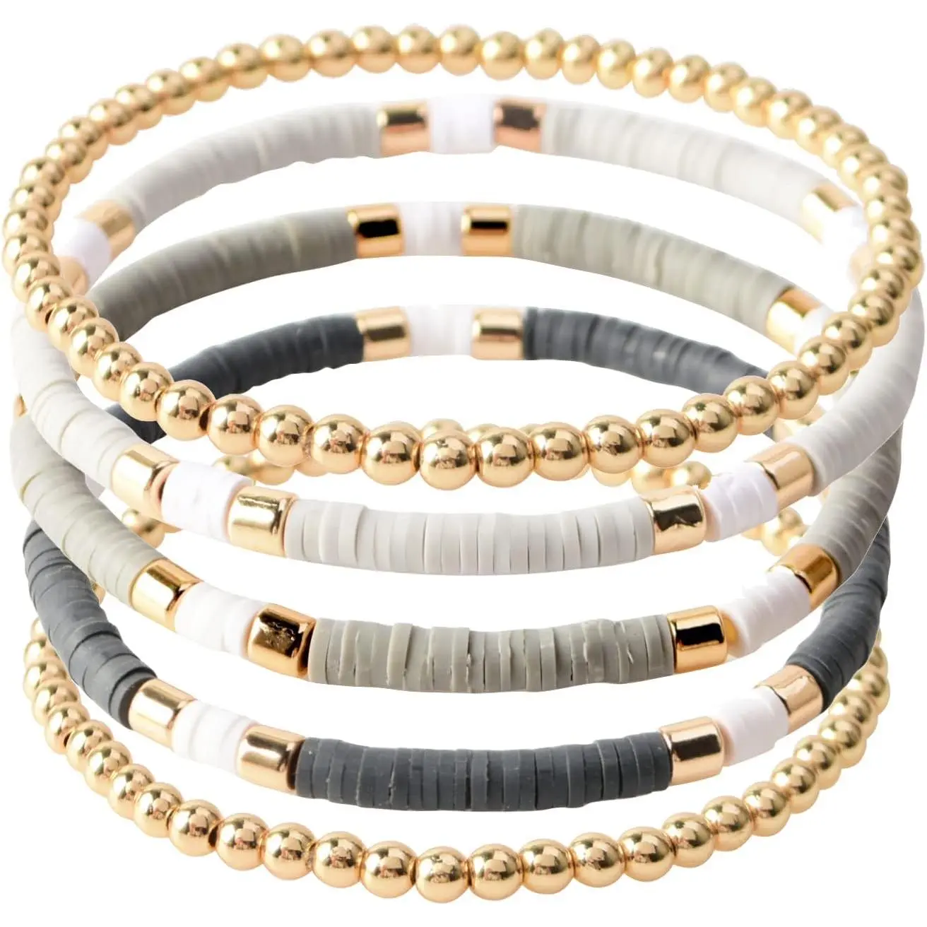 B-Grey Surfer Color &Gold Bead