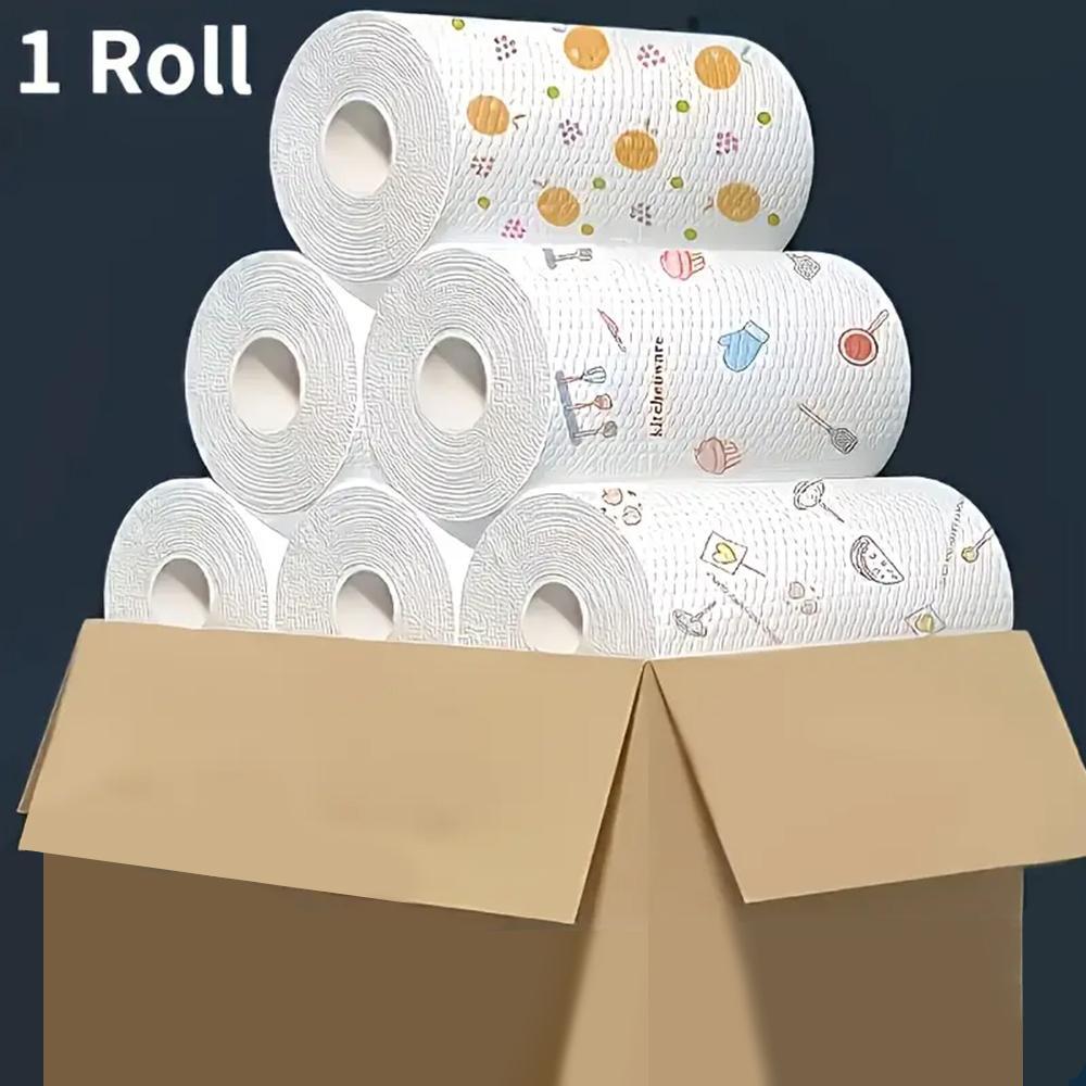 Washable Kitchen Paper Towel, Reusable Paper Towels, 400pcs/set Absorbent Non-stick Oil-absorbent Roll, Durable Kitchen Cleaning Essentials for Home Car Living Room Toilet