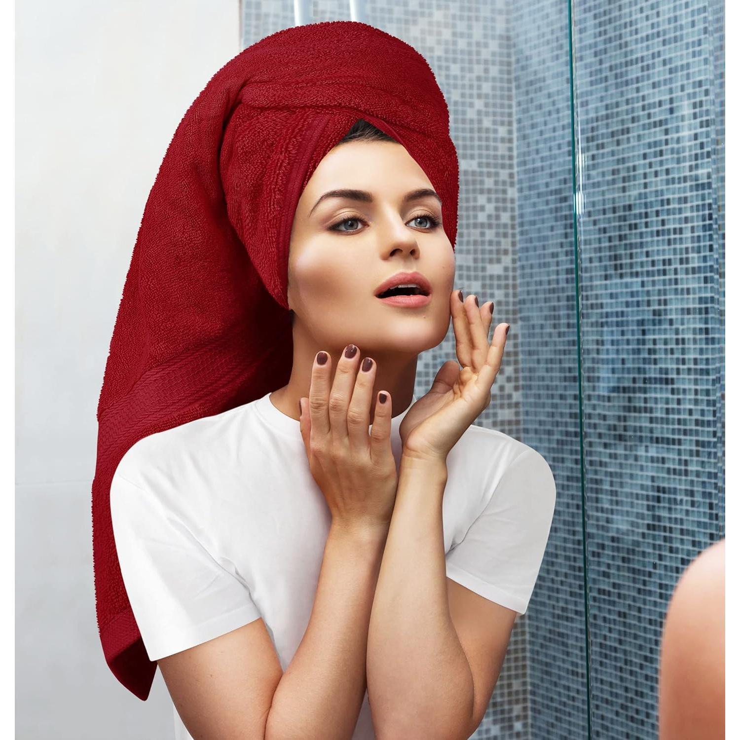 8 count Luxury Towel Set Majestic Plush, Super Absorbent & Quicker-to-Dry, Thick Ring Spun for Bathroom, & Hotel 2 Bath, 2 Hand, 4 Washcloths,Red 8 count Luxury Towel Set Majestic Plush, Super Absorbent & Quicker-to-Dry, Thick Ring Spun for Bathroom, & Hotel 2 Bath, 2 Hand, 4 Washcloths,Red