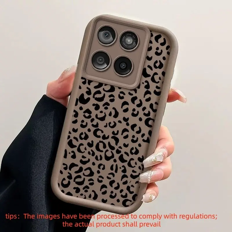 Leopard print, Tpu smartphone cover, Mobile Phone Casing, Multiple colors masculine style. Suitable for Moto phone cases, MotoG96, G86, G85, G75, E15, E14, EDGE E70, 60, Fusion, Stylus series Business commuting