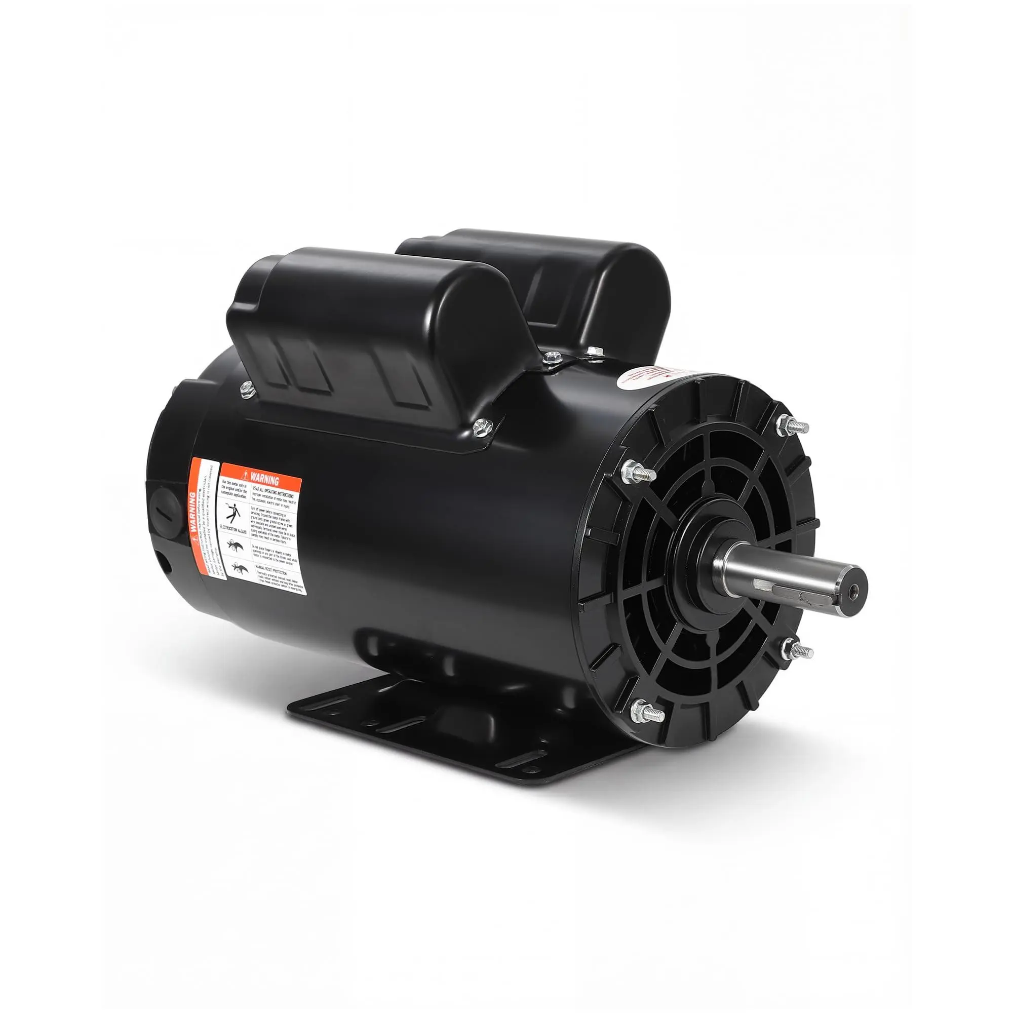 Heavy Duty Single Phase Electric Motor for Air Compressor – 2HP, 3450RPM, 220V, 56 Frame, 5/8" Keyed Shaft, Reversible CW/CCW – Ideal for Table Saw, Press Machine Replacement | Specs: 2HP | copper-clad aluminum | 220V | 3450RPM | 5/8 inch
