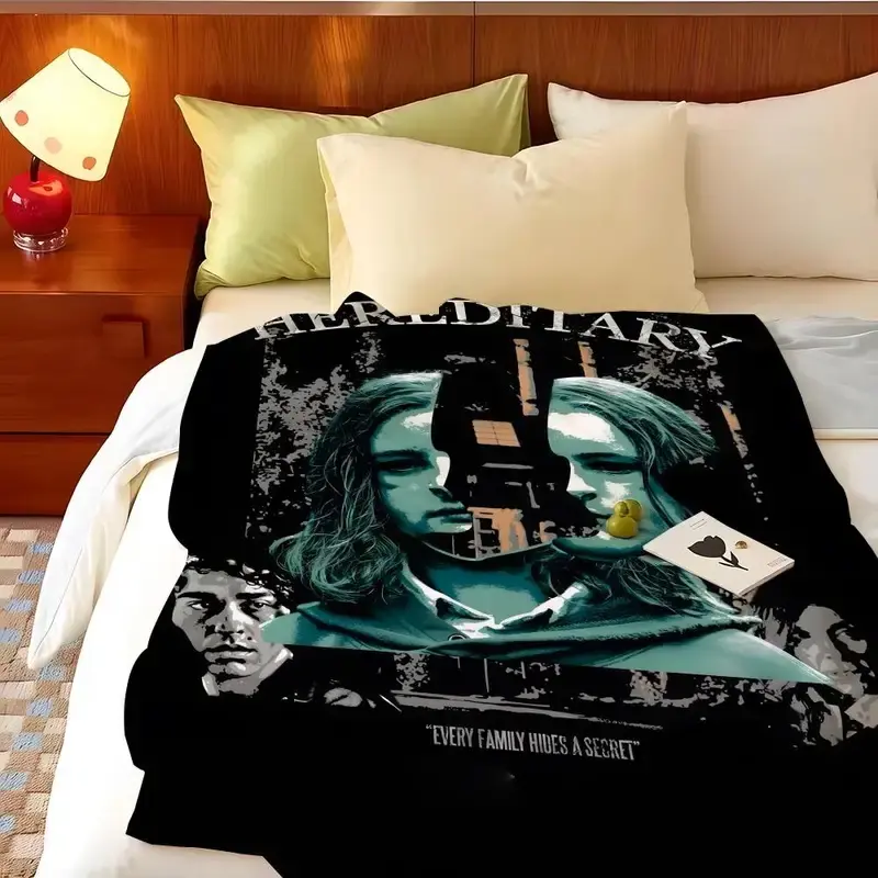 Hereditary Grunge Green Tone Vertical Movie Poster Flannel Throw Blanket Every Family Hides A Secret Psychological Horror Warm Blanket Gift Horror Fans Collectors All Ages
